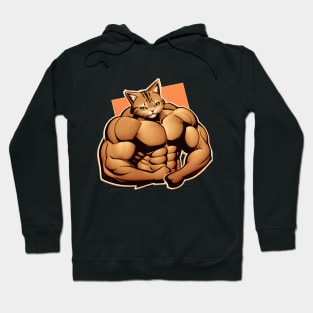 Cat Miaw Muscular Cute Gym Hoodie